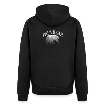 Papa Bear - Cool Father Outdoor Gift Design - Veste à capuche bio Premium Unisexe - noir - Dos - Nico (187cm)