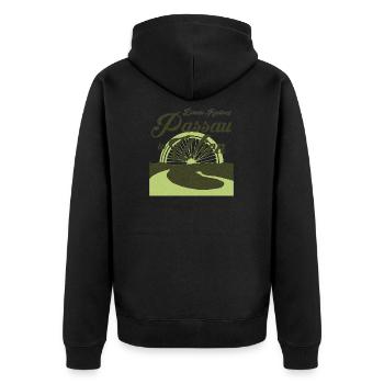 Donau-Radweg - Von Passau nach Wien - Unisex Premium Bio Zip Hoodie - Schwarz - Hinten - Nico (187cm)