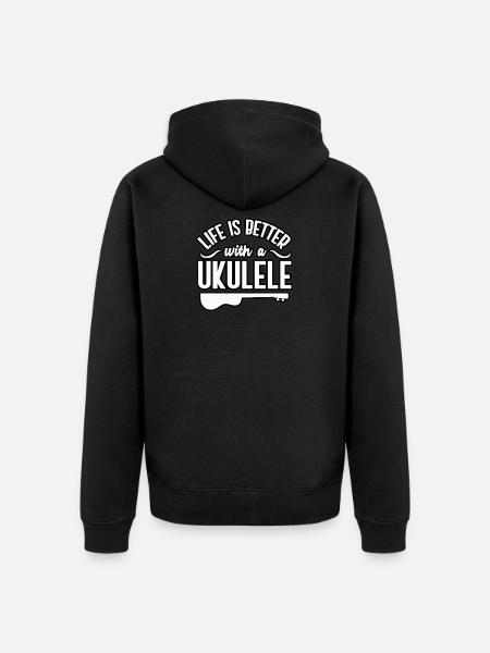 Ukulele - Unisex Premium Bio Zip Hoodie - Schwarz