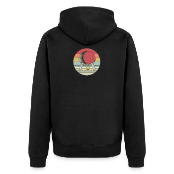 Pingpong - Unisex Premium Bio Zip Hoodie - Schwarz - Hinten - Nico (187cm)