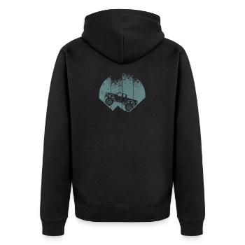 Monster Truck - Unisex Premium Bio Zip Hoodie - Schwarz - Hinten - Nico (187cm)