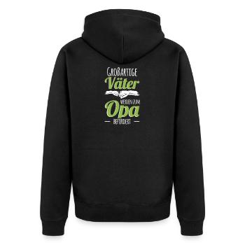 Lustig Vatertag Opa Vater Papa Spruch Opa Geschenk - Unisex Premium Bio Zip Hoodie - Schwarz - Hinten - Nico (187cm)