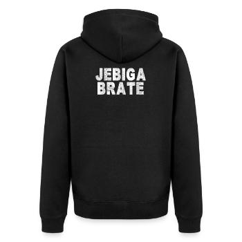 Jebiga Brate - Balkans drôles Jugo Yougoslavie T- - Veste à capuche bio Premium Unisexe - noir - Dos - Nico (187cm)
