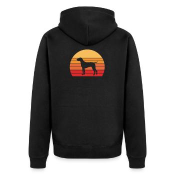 Deutsch Kurzhaar Frauchen Shirt - Unisex Premium Bio Zip Hoodie - Schwarz - Hinten - Nico (187cm)