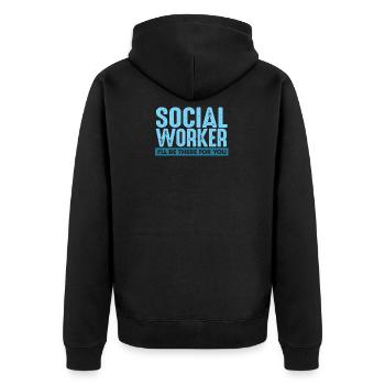 Travailleur social - Veste à capuche bio Premium Unisexe - noir - Dos - Nico (187cm)