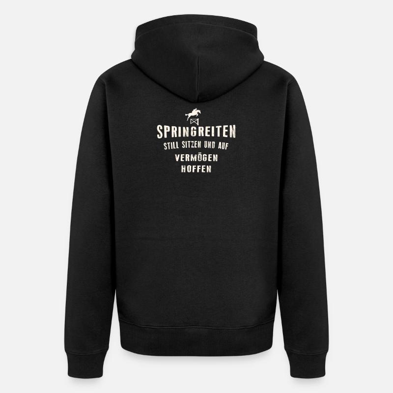 Springreiter - Unisex Premium Bio Zip Hoodie - Schwarz