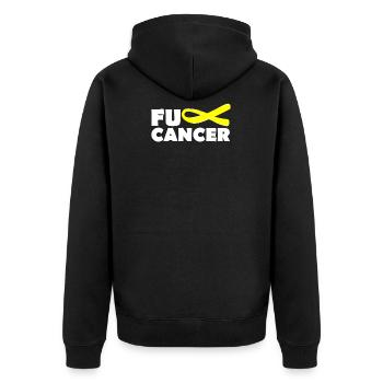 Fuck Cancer - Unisex Premium Organic Zip Hoodie - black - Back - Nico (187cm)