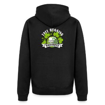 Tag der Erde Schützen Sie die Erde - Unisex Premium Bio Zip Hoodie - Schwarz - Hinten - Nico (187cm)