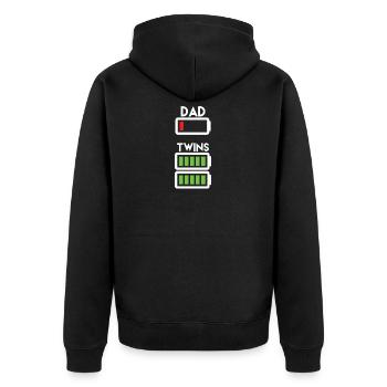 Fête des pères papa jumeau disant papa de cadeau jumeau - Veste à capuche bio Premium Unisexe - noir - Dos - Nico (187cm)