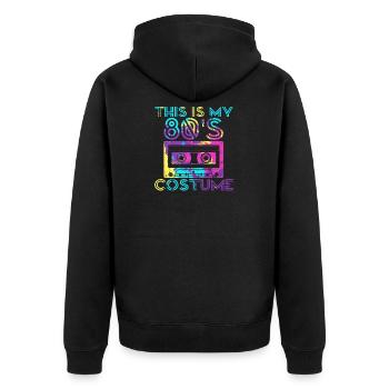 This Is My 80s Costume 80's Party Cassette Tape - Unisex Premium Organic Zip Hoodie - black - Back - Nico (187cm)