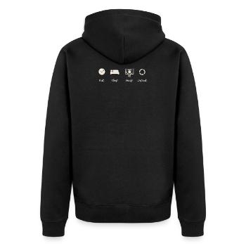 Basketball Eat Sleep Hoop Repeat - Veste à capuche bio Premium Unisexe - noir - Dos - Nico (187cm)