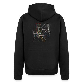 Horaires du métro du métro de New York - Veste à capuche bio Premium Unisexe - noir - Dos - Nico (187cm)