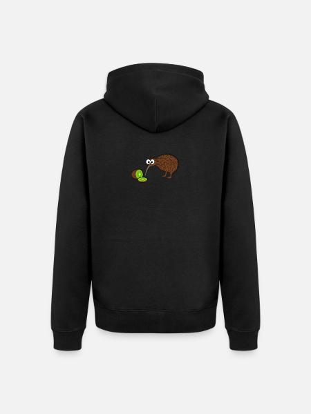 Kiwi Vogel Neuseeland Lustig - Unisex Premium Bio Zip Hoodie - Schwarz
