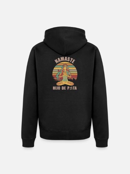 Namaste Hijo De Puta Vintage - Veste à capuche bio Premium Unisexe - noir