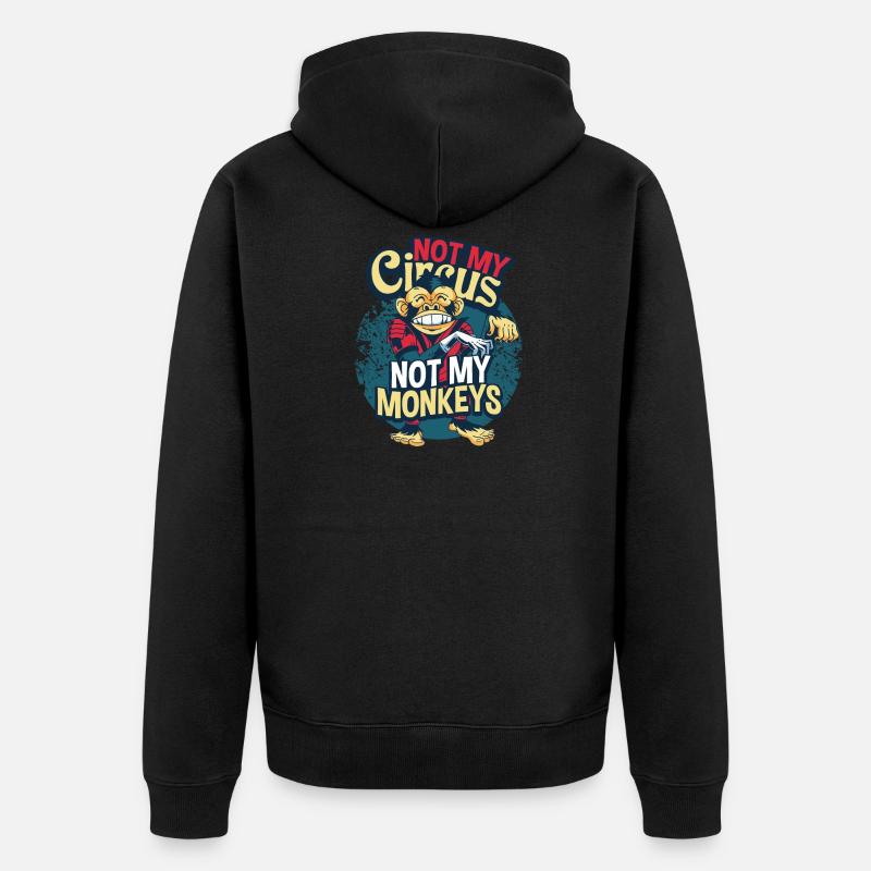 Affe - Unisex Premium Bio Zip Hoodie - Schwarz