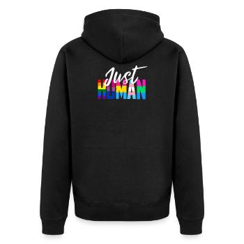 LGBT Rainbow Gay Pride Gay Lesbian Gay - Unisex Premium Organic Zip Hoodie - black - Back - Nico (187cm)