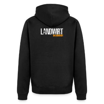 Landwirt Bauer Hof Geschenkidee Geburtstag - Unisex Premium Bio Zip Hoodie - Schwarz - Hinten - Nico (187cm)