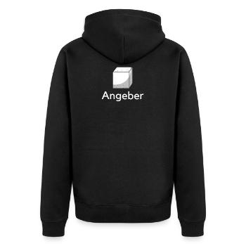 Freimaurer perfekt kubischer Stein - Unisex Premium Bio Zip Hoodie - Schwarz - Hinten - Nico (187cm)
