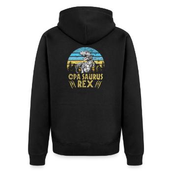 Opa Opasaurus Familie Vintage Retro Dinosaurier - Unisex Premium Bio Zip Hoodie - Schwarz - Hinten - Nico (187cm)