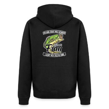 Mein Bester Fang - Unisex Premium Bio Zip Hoodie - Schwarz - Hinten - Nico (187cm)