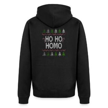 Ho Ho Ho Homo Gay LGBT Gay Noël laid - Veste à capuche bio Premium Unisexe - noir - Dos - Nico (187cm)