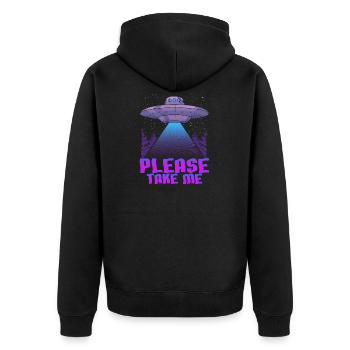 S'il vous plaît, prenez-moi Alien Abduction - Alien - Veste à capuche bio Premium Unisexe - noir - Dos - Nico (187cm)