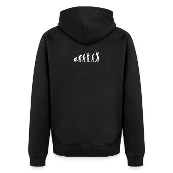 Evolution Golf - Unisex Premium Bio Zip Hoodie - Schwarz - Hinten - Nico (187cm)