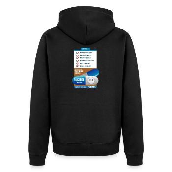 Fukitol Prescription funny physician gift - Unisex Premium Organic Zip Hoodie - black - Back - Nico (187cm)