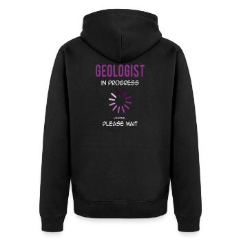 Geologie Student - Unisex Premium Bio Zip Hoodie - Schwarz - Hinten - Nico (187cm)