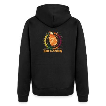 Sri Lanka - Unisex Premium Bio Zip Hoodie - Schwarz - Hinten - Nico (187cm)