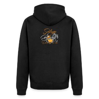 Schlager Und Bier Darum Bin Ich Hier Schlagerparty - Unisex Premium Bio Zip Hoodie - Schwarz - Hinten - Nico (187cm)