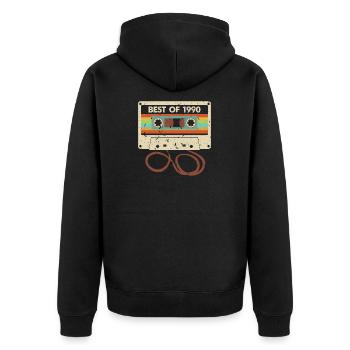 Tendance Vintage Best Of 1990 30e anniversaire - Veste à capuche bio Premium Unisexe - noir - Dos - Nico (187cm)