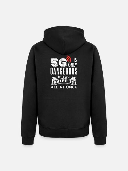 Conspiracy theory 5G - Unisex Premium Organic Zip Hoodie - black