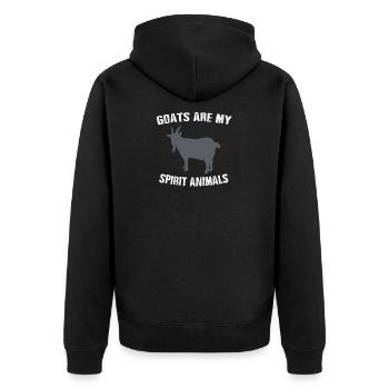 Goat - GOATS ARE MY SPIRIT ANIMALS - Unisex Premium Organic Zip Hoodie - black - Back - Nico (187cm)