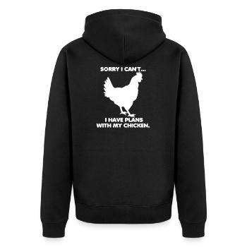 DÉSOLÉ, JE NE PEUX PAS AVOIR DES PLANS AVEC MES POULETS - Veste à capuche bio Premium Unisexe - noir - Dos - Nico (187cm)