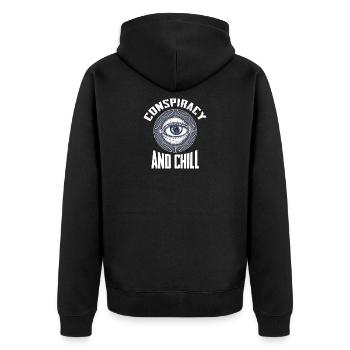Funny Conspiracy &Chill Illuminati Conspiration - Veste à capuche bio Premium Unisexe - noir - Dos - Nico (187cm)