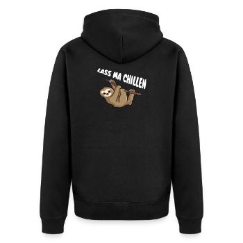 Chillen - Unisex Premium Bio Zip Hoodie - Schwarz - Hinten - Nico (187cm)