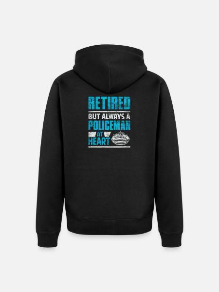 Police pensioner cop retirement - Unisex Premium Organic Zip Hoodie - black