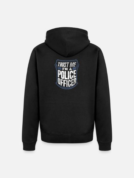 Police officer - Unisex Premium Organic Zip Hoodie - black