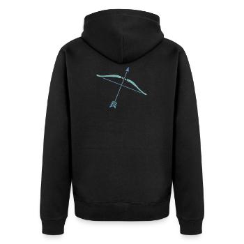 Sternzeichen Schütze - Unisex Premium Bio Zip Hoodie - Schwarz - Hinten - Nico (187cm)