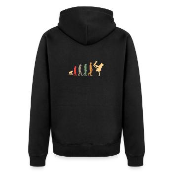 vintage Skateboard evolution Geschenk für skater - Unisex Premium Bio Zip Hoodie - Schwarz - Hinten - Nico (187cm)