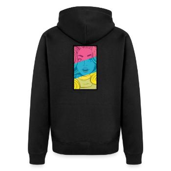 Comic style woman colorful - Unisex Premium Organic Zip Hoodie - black - Back - Nico (187cm)