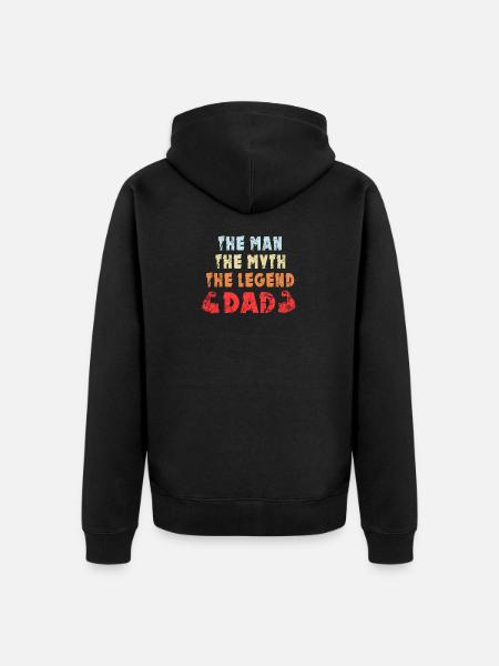 Papa hero design - Unisex Premium Organic Zip Hoodie - black