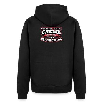 Lustige Krebshoffnung Chemo gibt mir Superkräfte - Unisex Premium Bio Zip Hoodie - Schwarz - Hinten - Nico (187cm)