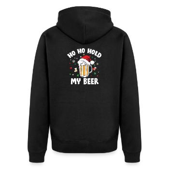 Ho Ho Tiens ma bière! Noël drôle | Bière alcoolisée - Veste à capuche bio Premium Unisexe - noir - Dos - Nico (187cm)