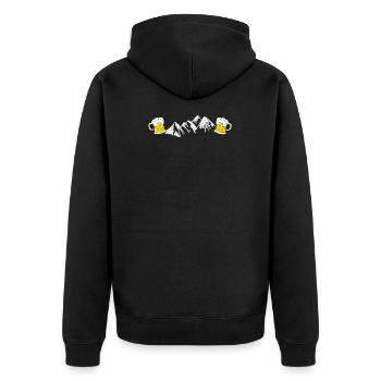 Montagnes et bière Randonnée au sommet des Alpes - Veste à capuche bio Premium Unisexe - noir - Dos - Nico (187cm)