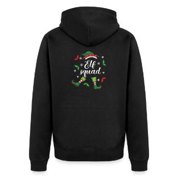 Elf Squad - Funny Family Matching Christmas | Xmas - Unisex Premium Organic Zip Hoodie - black - Back - Nico (187cm)
