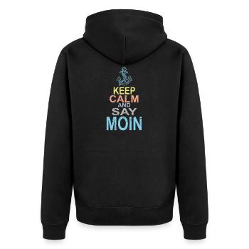 Gardez votre calme et dites Moin - Veste à capuche bio Premium Unisexe - noir - Dos - Nico (187cm)