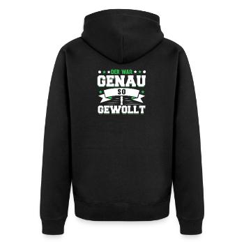 Tischfussball - Unisex Premium Bio Zip Hoodie - Schwarz - Hinten - Nico (187cm)