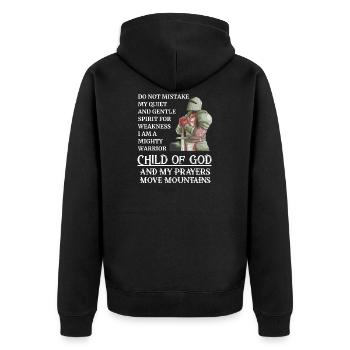 Knights Templar graphic Templar temple knight quote - Unisex Premium Organic Zip Hoodie - black - Back - Nico (187cm)